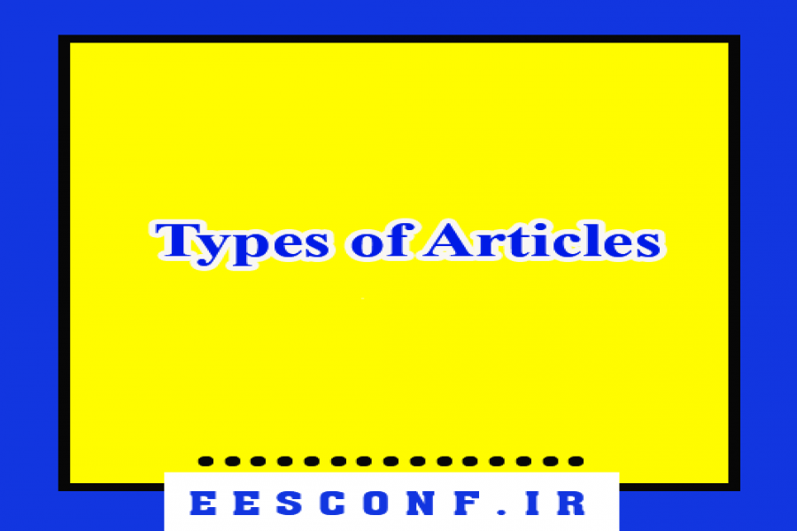 Types of Articles Accepted by the Conference